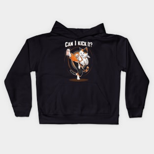 Can I Kick It ? Funny Kung fu cat Kids Hoodie